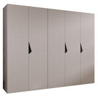 DREHTÜRENSCHRANK 202/250/52 5-türig - Beige/Schwarz, Holz/Metall (250/202/52cm) - Abiks Möbel