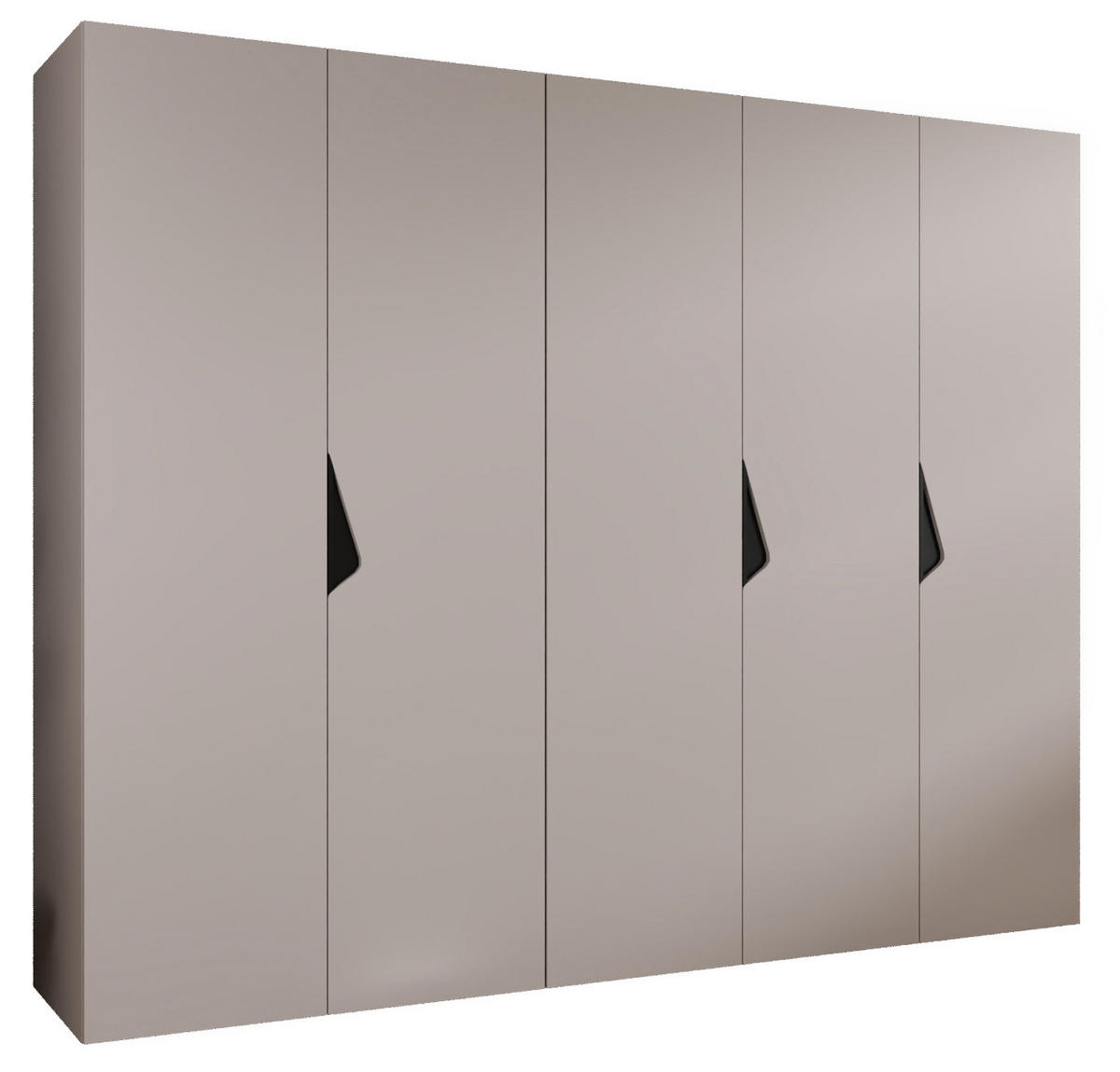 DREHTÜRENSCHRANK 202/250/52 5-türig - Beige/Schwarz, Holz/Metall (250/202/52cm) - Abiks Möbel