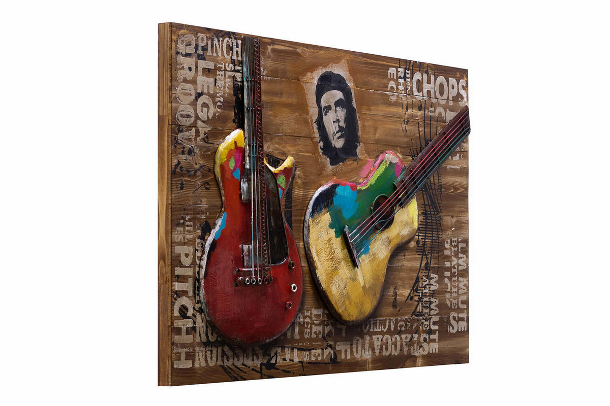 HOLZBILD Braun 90/60 cm - Braun, Holz/Metall (3.3/60cm) - KUNSTLOFT