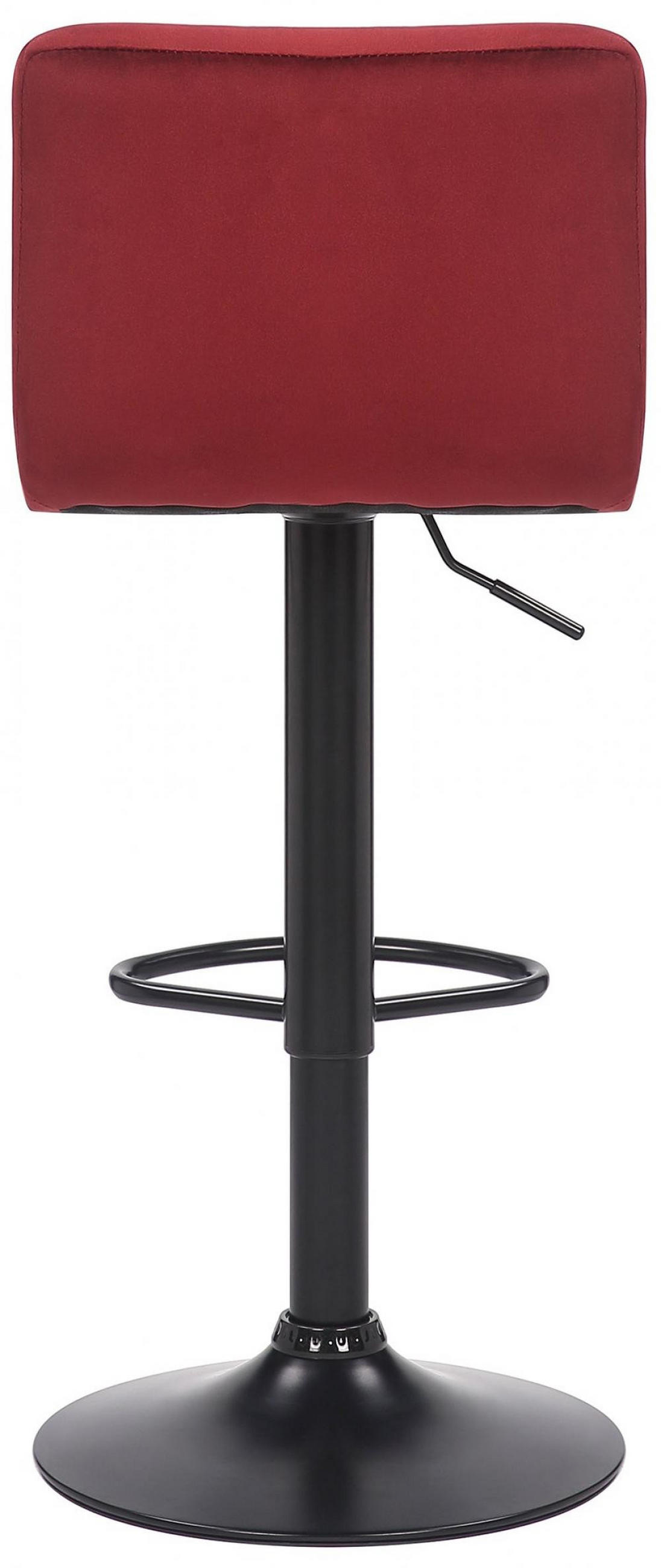 BARHOCKER 4er Set Samt Rot - Rot/Schwarz, Textil/Metall (40/85/40cm) - CLP