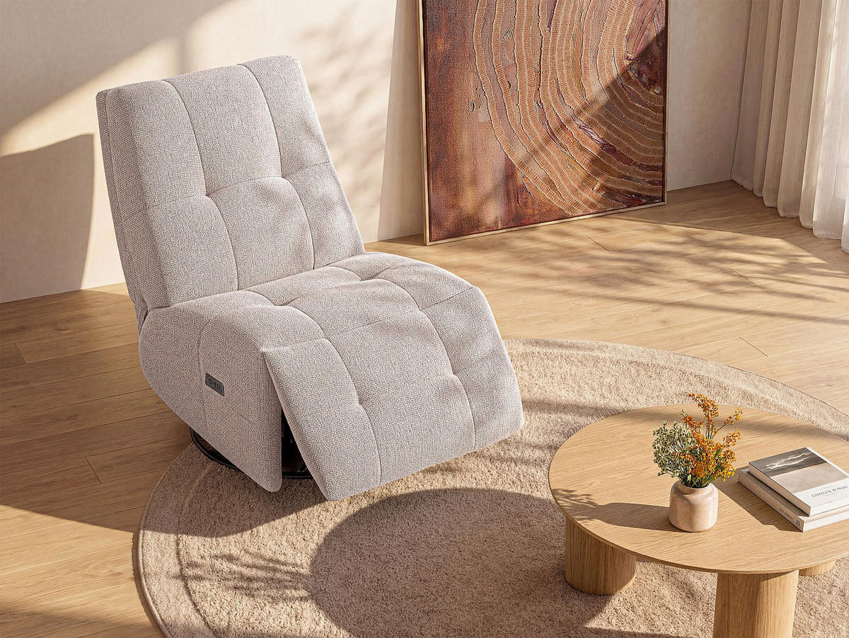 RELAXSESSEL - 1 Person - stoff - beige Cosado - Beige, Textil (81/97/99cm) - Vente-Unique