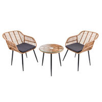 BALKONSET PARIS Polyrattan Braun Schwarz 80 cm - Schwarz/Braun, Kunststoff - riess-ambiente