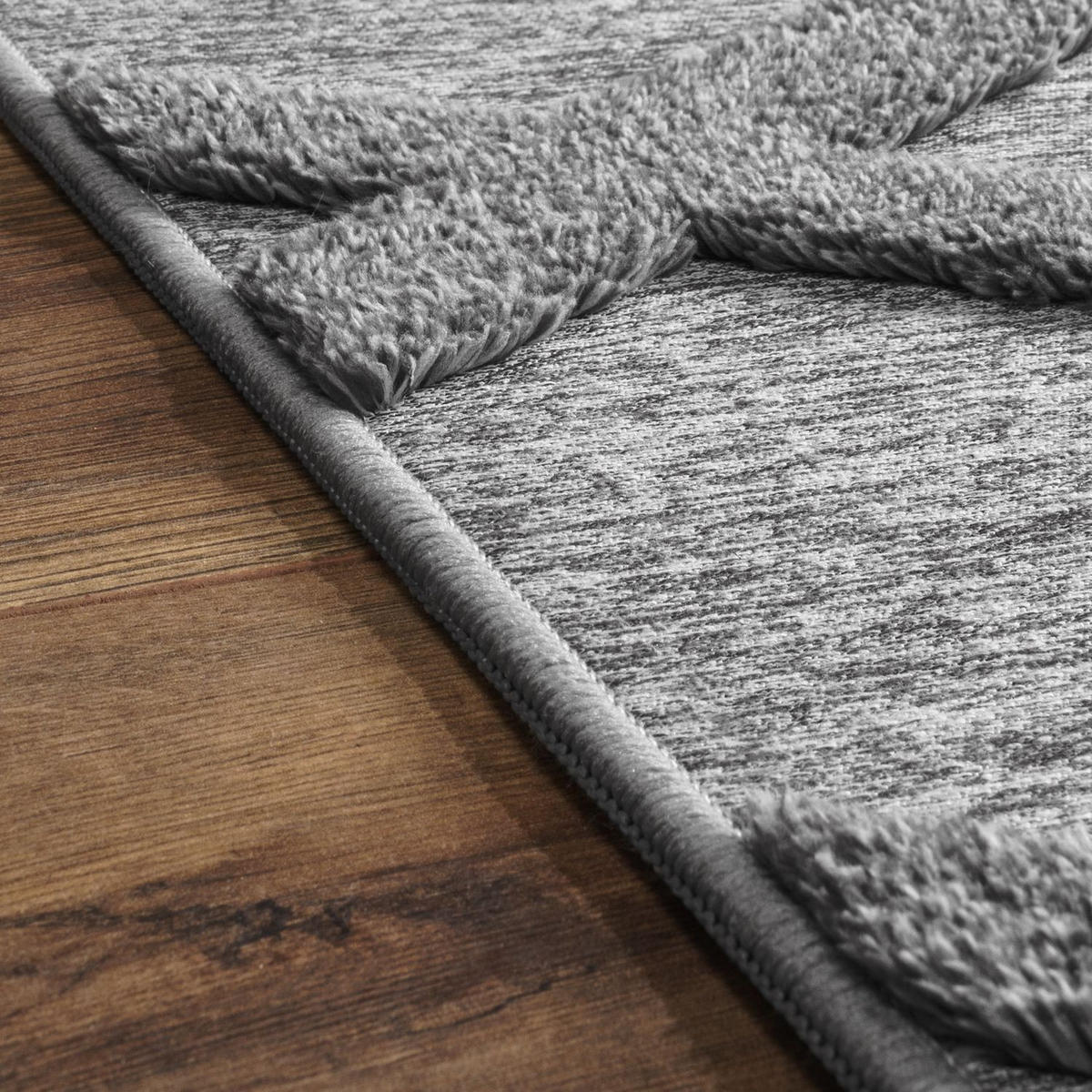 FLACHWEBETEPPICH Skandinavisch Hellanthrazit 80 x 150 cm - Grau, Kunststoff (80/150cm) - TT Home