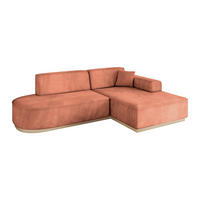 ECKSOFA Ottomane Rechts IREA-L1 - 232x165x80 cm Apricot - Koralle, Holzwerkstoff/Textil (232/165cm) - ALTDECOR