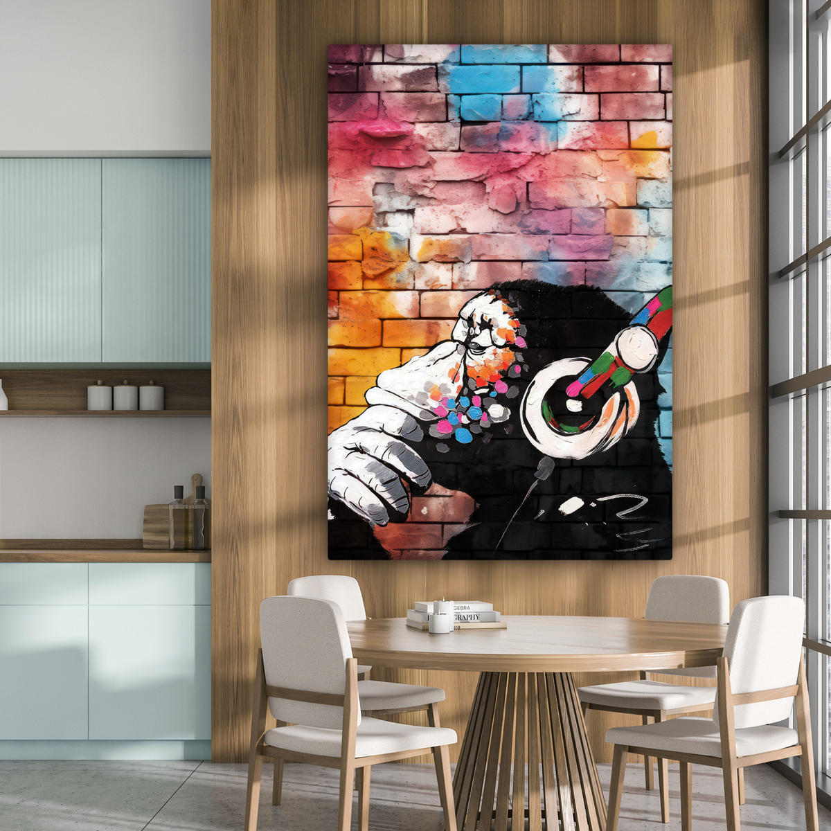 SLIKA NA PLATNU Opica 90x140 cm - večbarvno, tekstil (90/140cm) - MuchoWow