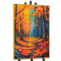 GEMÄLDE Atem des Laubs Schattenfugenrahmen Gelb 140x100 cm - Gelb, Holz (140/100cm) - YS-art gallery