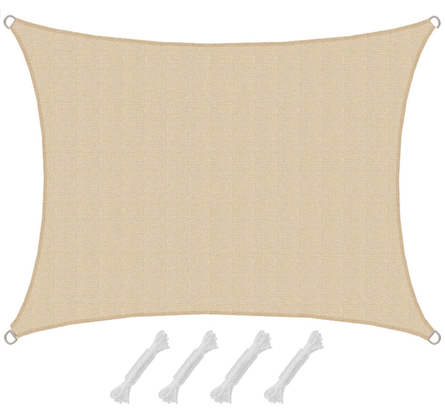 UV-SONNENSEGEL 1,5/2 m, Viereckig, Wasserdurchlässig, Beige - Beige, Kunststoff (150/200cm) - Amanka