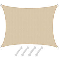 UV-SONNENSEGEL 1,5/2 m, Viereckig, Wasserdurchlässig, Beige - Beige, Kunststoff (150/200cm) - Amanka