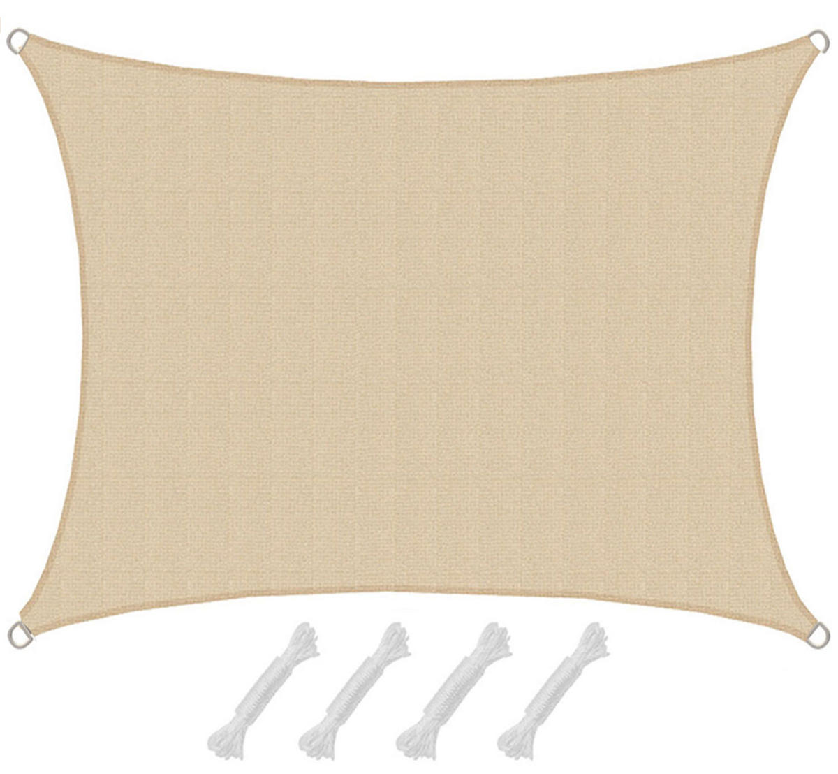UV-SONNENSEGEL 1,5/2 m, Viereckig, Wasserdurchlässig, Beige - Beige, Kunststoff (150/200cm) - Amanka