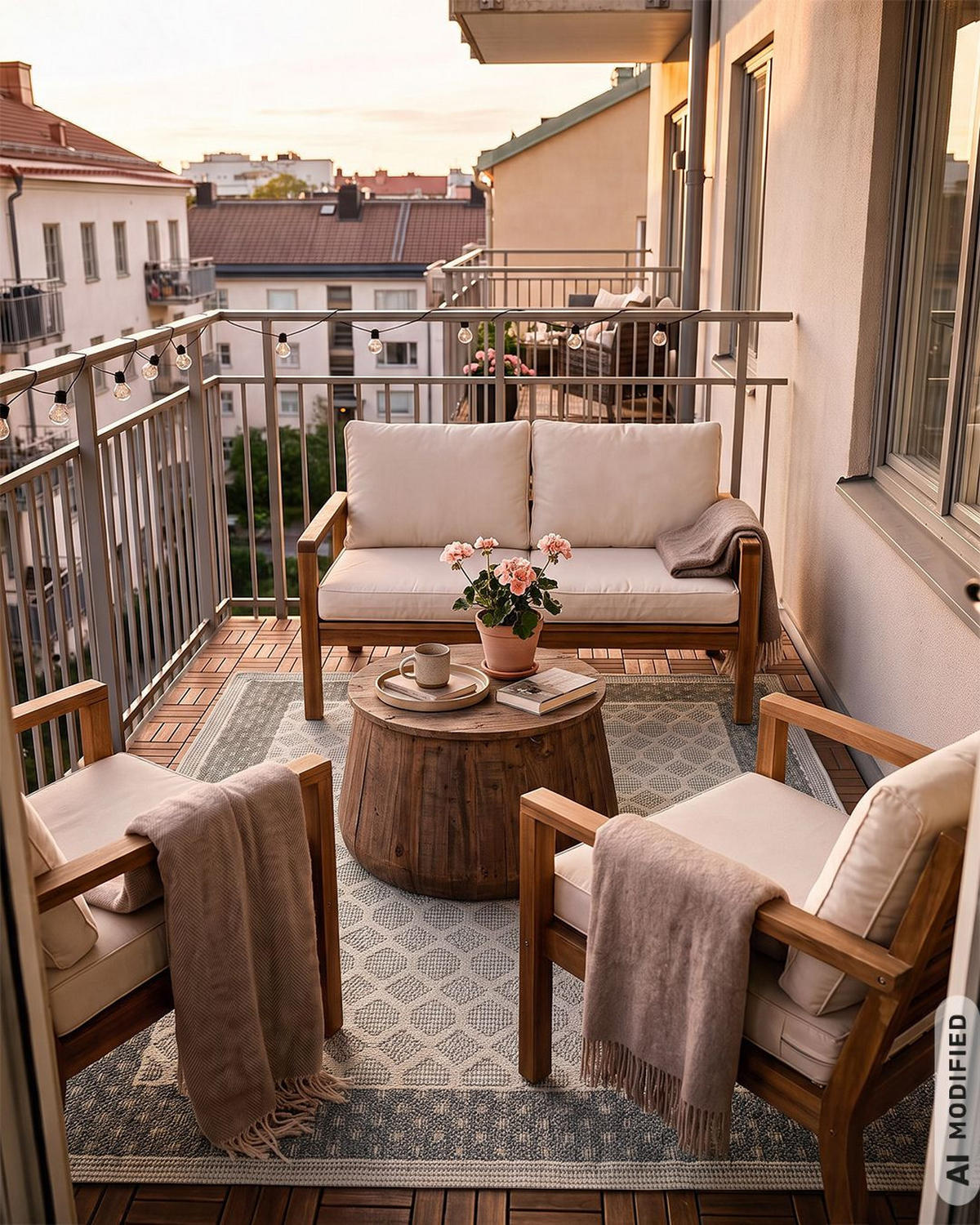 TEPPICH In-& Outdoor Abstrakt 80x150cm Mazovia Cangas Genio Beige Ecru Balkon Modern Pflegeleicht Tierfreundlich - Ecru, Textil (80/150cm) - Mazovia