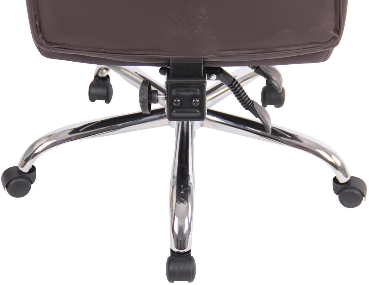 CHEFSESSEL Lederlook Braun - Chromfarben/Braun, Textil/Metall (67/115/68cm) - CLP