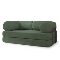 POHOVKA z pěny EIREN s kovovým rámem Buklé látka Zelená - zelená barva, textil (170/68/80cm) - MASSENO