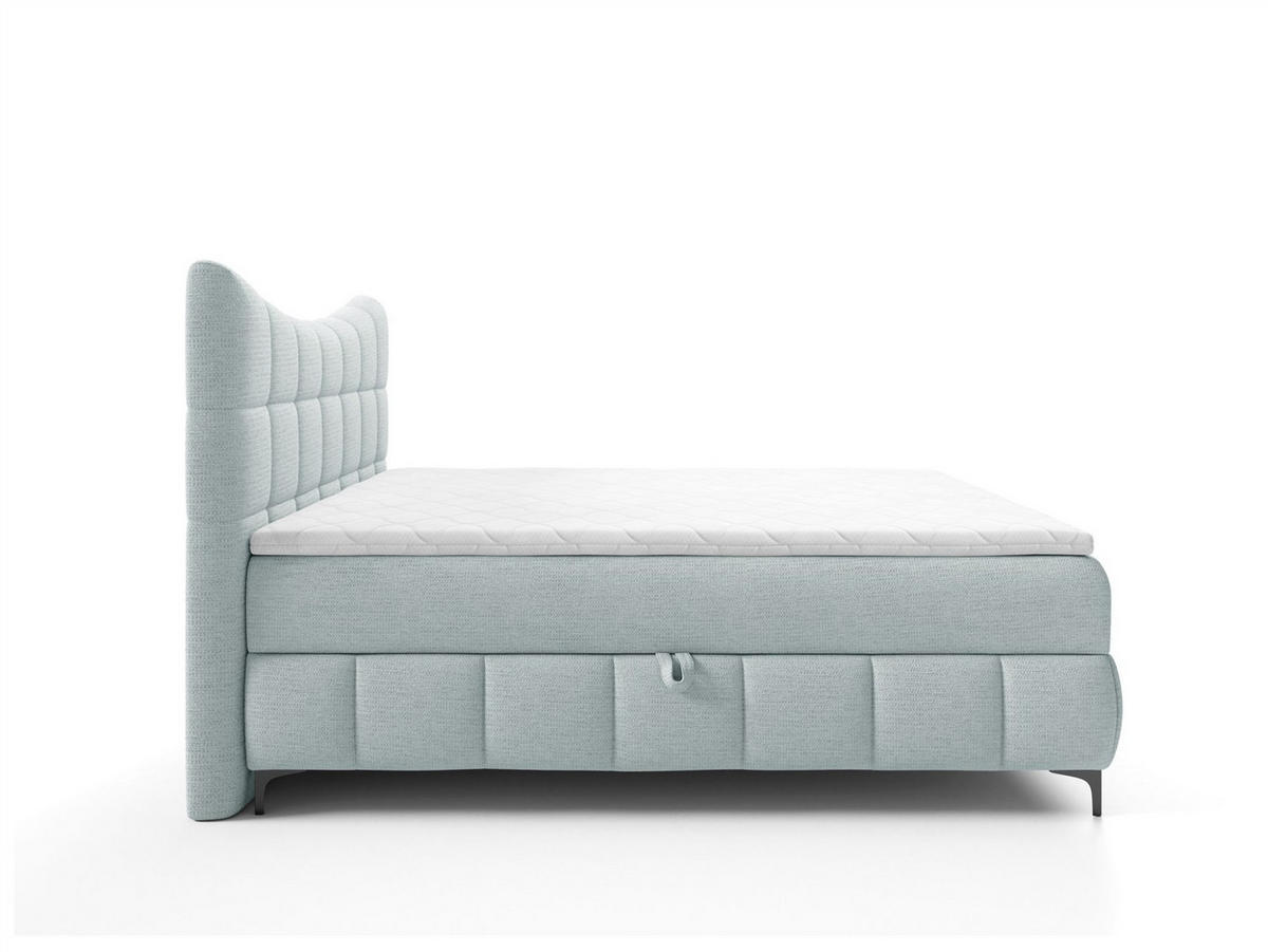 BOXBETT Charles Premi.. In Aragon - Hellblau, Holzwerkstoff/Textil (140/200cm) - Fun Möbel