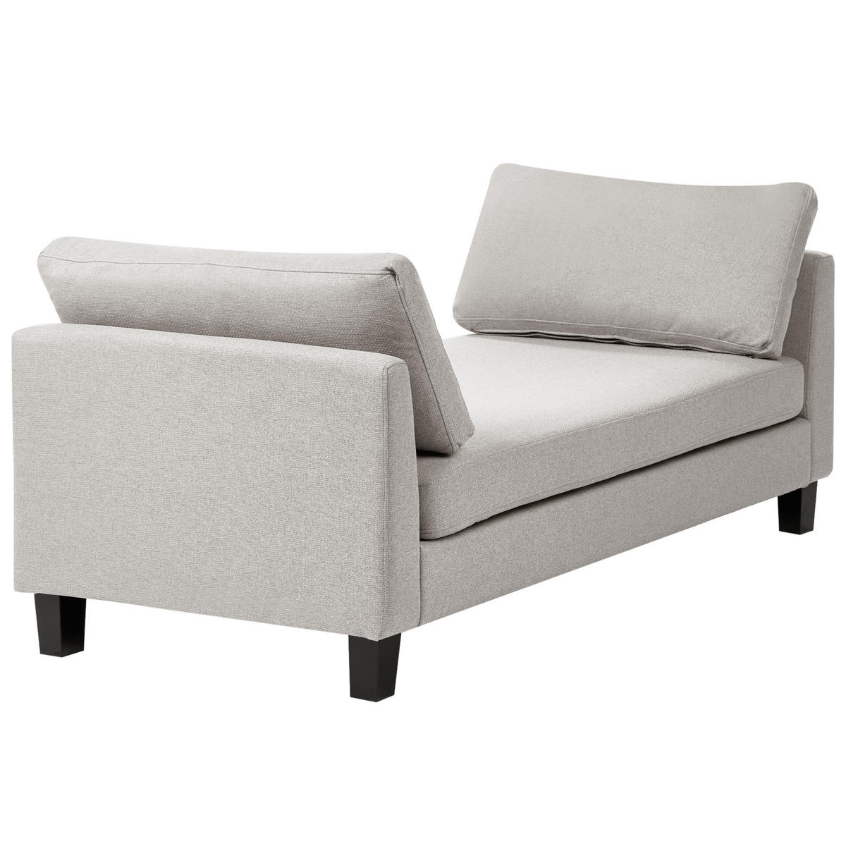 ČALOUNĚNÉ LEHÁTKO CHAISE LONGUE Látka Světle šedé Archiane - šedá/černá, textil (170/60/85cm) - Beliani