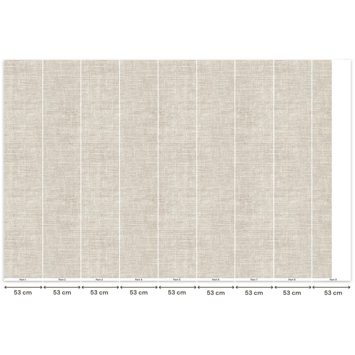 TAPETE - Leinen - Textur - Beige - 450x300 cm - Creme, Papier (450/300cm) - OnlyWow