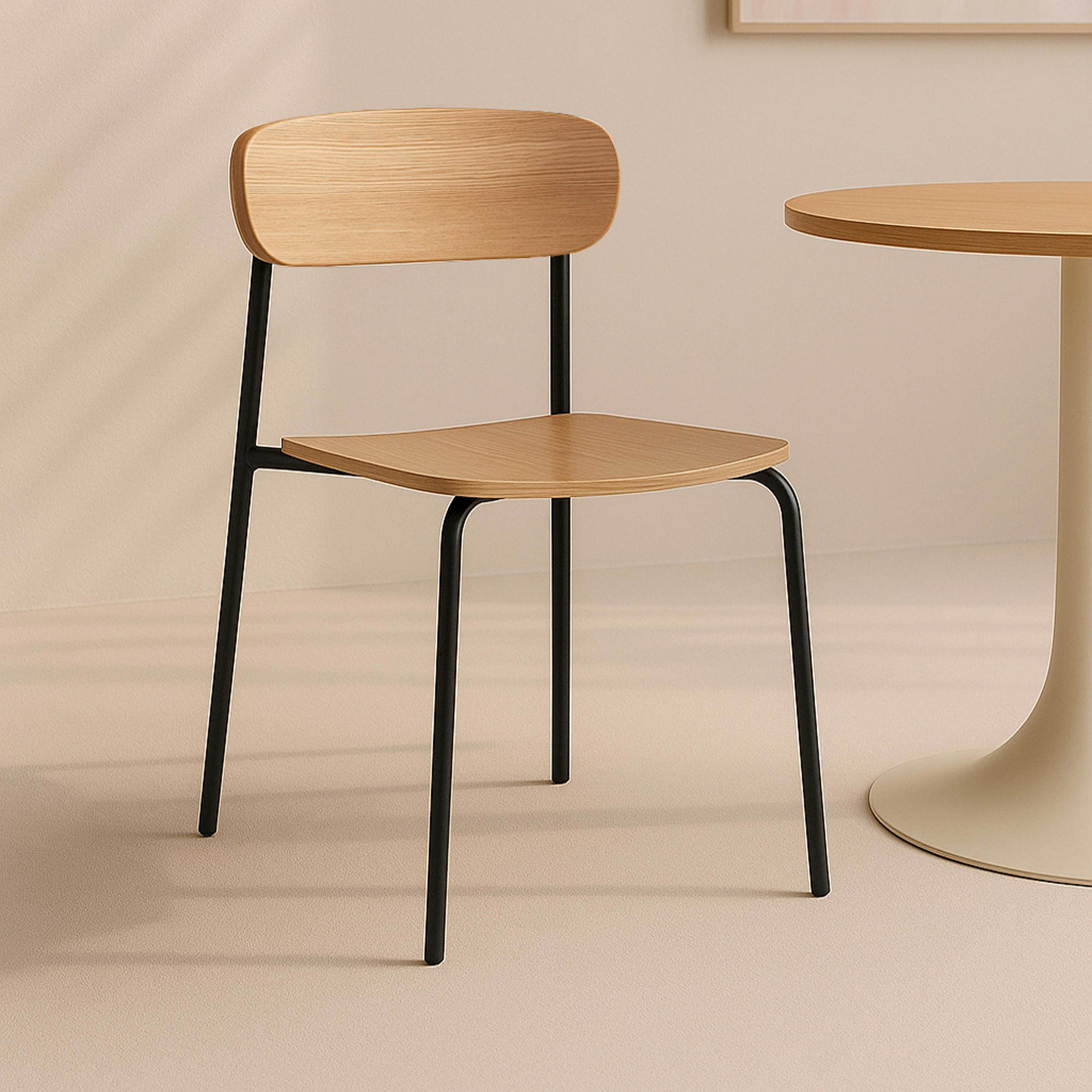 STÜHLE 2-tlg., Schwarz - Schwarz, Metall (46/78/52cm) - Oviala