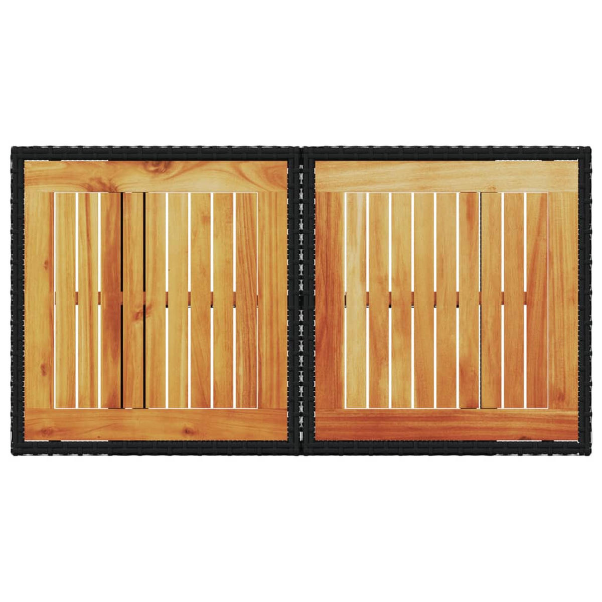 GARTENTISCH Schwarz 100/55/73 Cm Poly Rattan Und Akazienholz - Schwarz, Kunststoff (100/55/73cm) - vidaXL