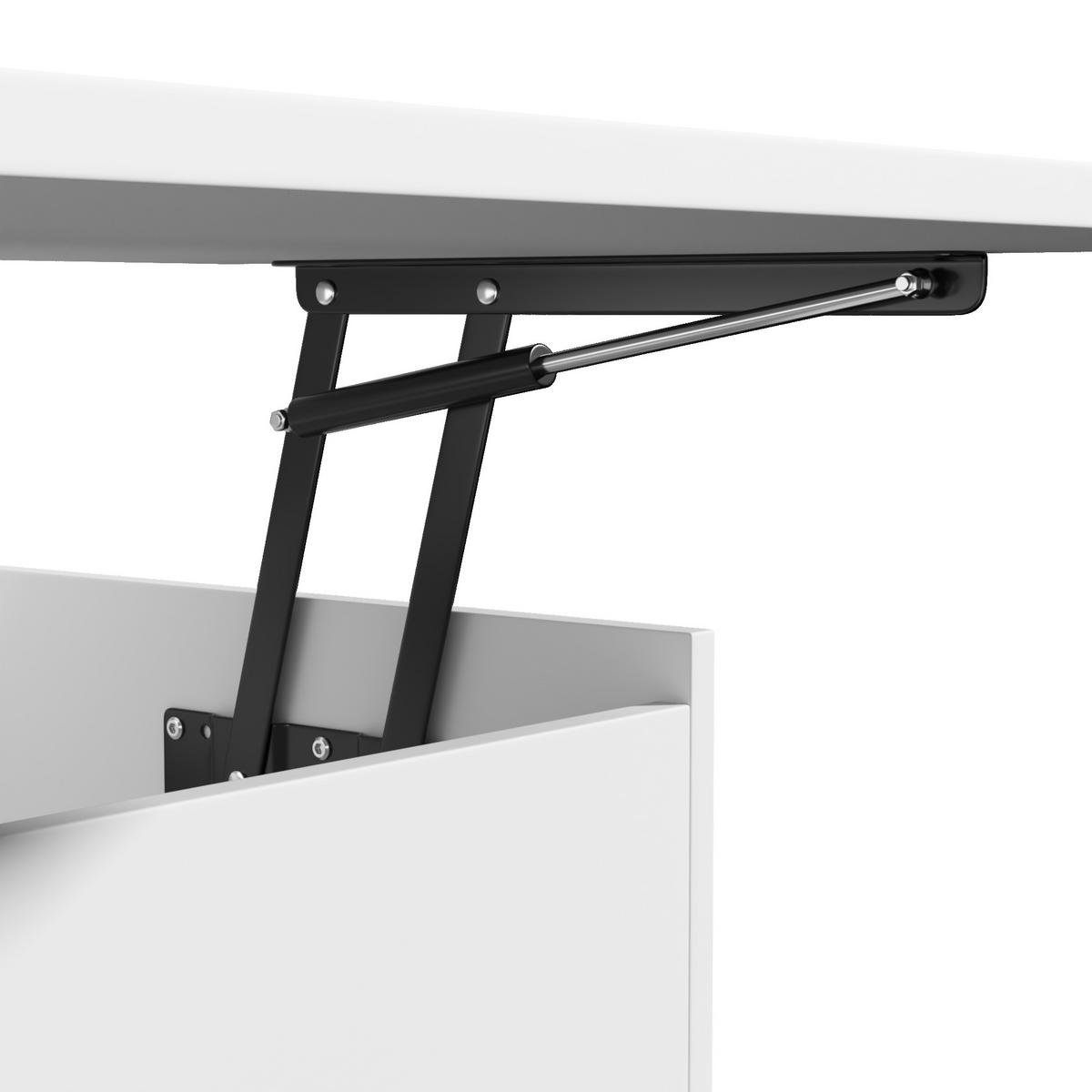SCHREIBTISCH Höhenverstellbar 4 Schubladen Weiß Stauraum - Weiß, Holzwerkstoff (50/120/95cm) - FLIEKS