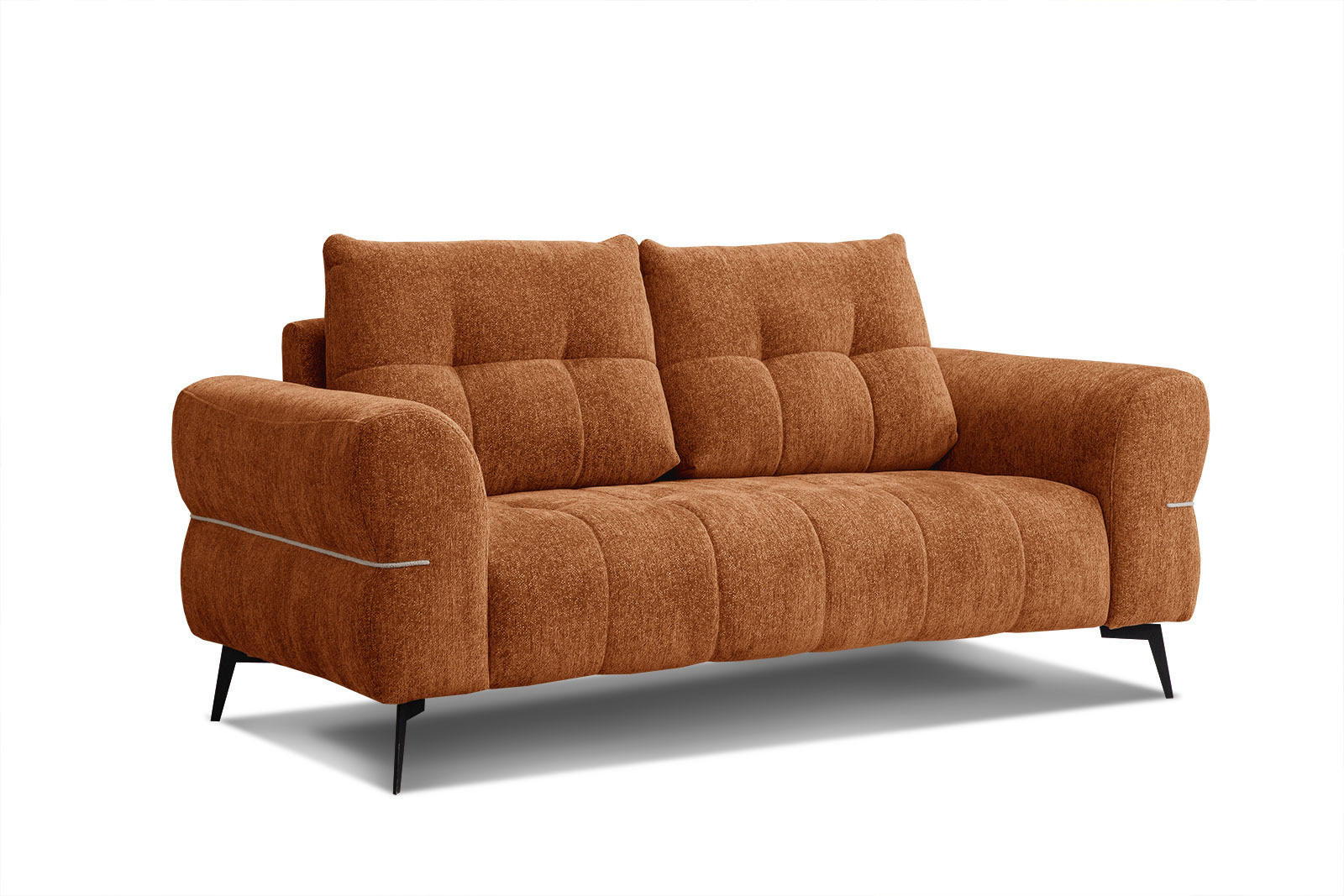 SOFA SALVINI 2,5-Sitzer, dunkelorange - Dunkelorange/Schwarz, Holzwerkstoff/Textil (176/88/99cm) - Courtois Laville
