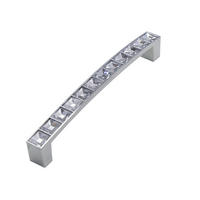 SCHRANKKNOPF Kristall 5er-Set 128 mm - Silberfarben, Metall (1.4/2.4/14.1cm)
