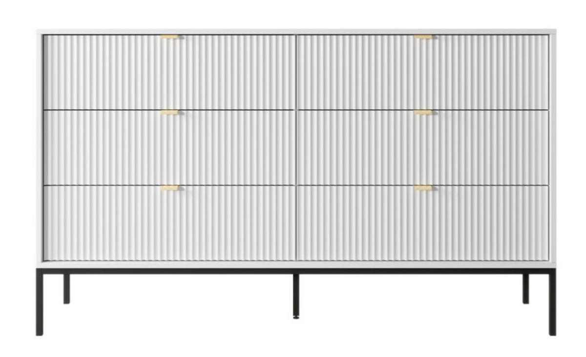 SIDEBOARD Weiß KS154 Glamour Stil Schwarz - Weiß, Holzwerkstoff (154/91/39cm) - Sepro Meble