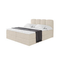BOXBETT mit Matratze H4 - NINA - 160x200 cm - Beige - Sahara, Holzwerkstoff (160/200cm) - ALTDECOR