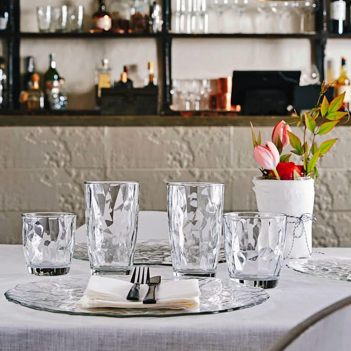 LONGDRINKGLAS Diamond Transparent 470 ml - 6 Stück - Transparent, Glas (0.47L) - Bormioli Rocco