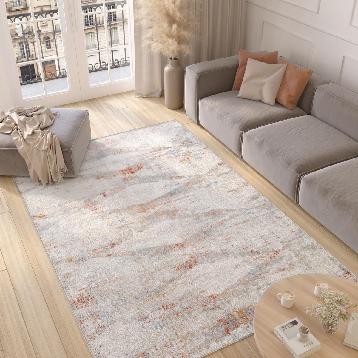 TEPPICH VALLEY Grau Blau 120/170 cm - Blau, Textil (120/170cm) - Tapiso