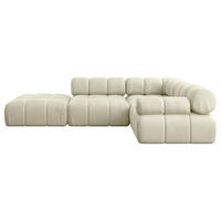 ECKSOFA modulares Sofa Felto-L1 - 285x190x70 cm Beige Velours - Beige, Holzwerkstoff/Textil (285/190cm) - ALTDECOR