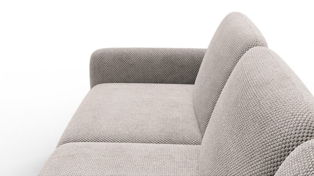 ECKSOFA FEBE 5-Sitzer rechts, beige - Beige/Schwarz, Holz/Textil (271/190cm) - Courtois Laville