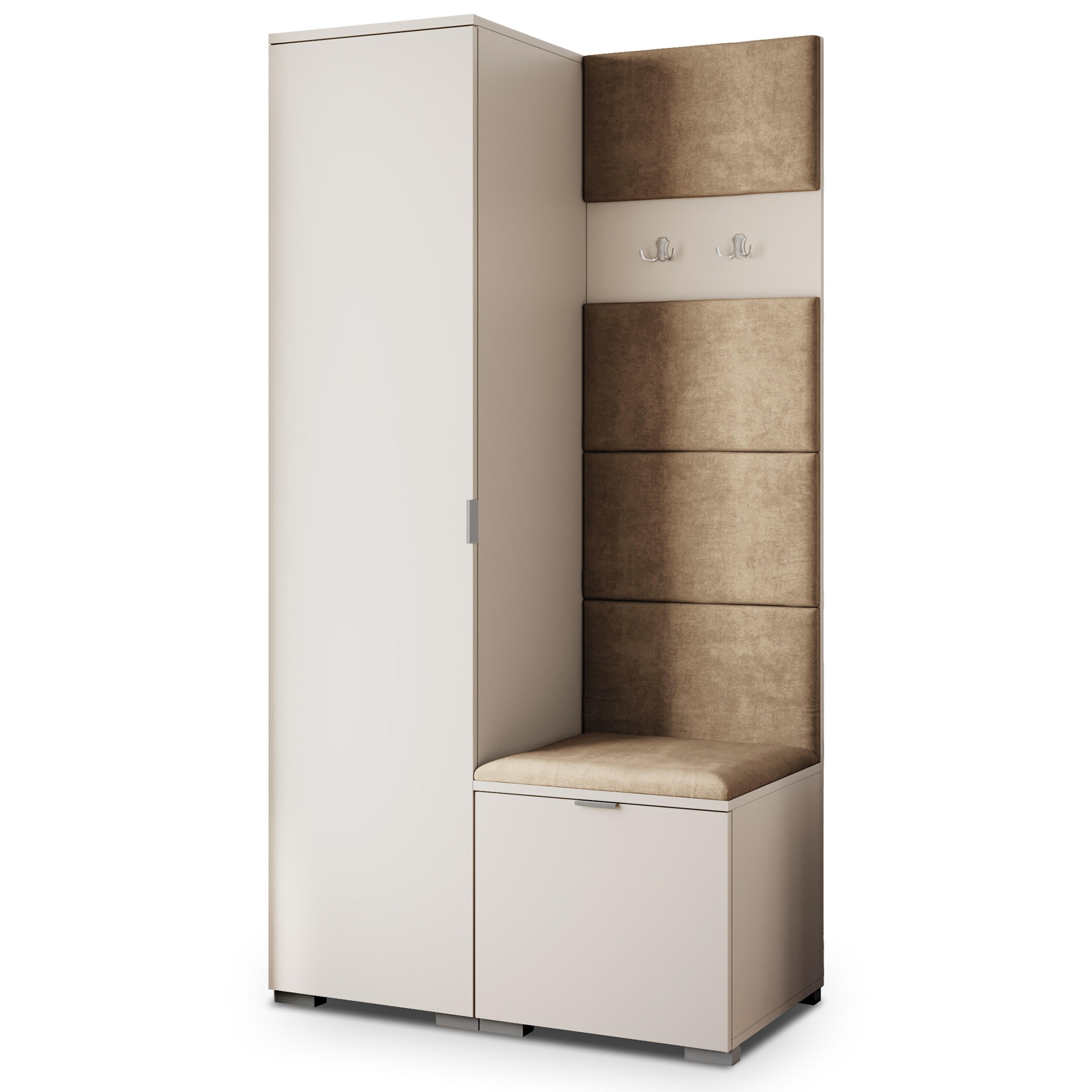 Masseno Garderobenschrank Kaschmir, Mokka 95x181x51 cm