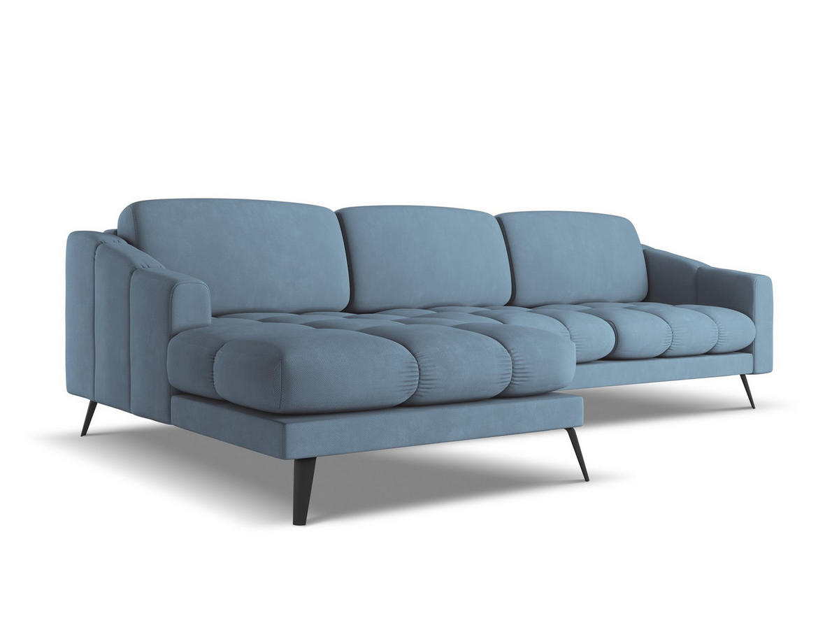 ECKSOFA mit Schlaffunktion Chenille Stoff Schwarz - Anthrazit/Schwarz, Textil/Metall (242/162cm) - Makamii