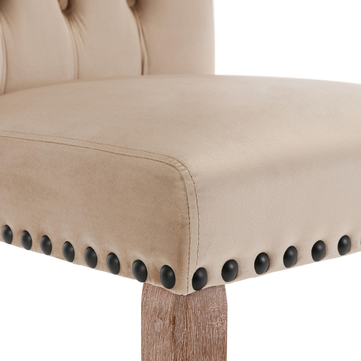 ESSZIMMERSTUHL modern Samt Massivholz Light Camel - Braun, Holz (63/95/49.1cm) - Meubliv