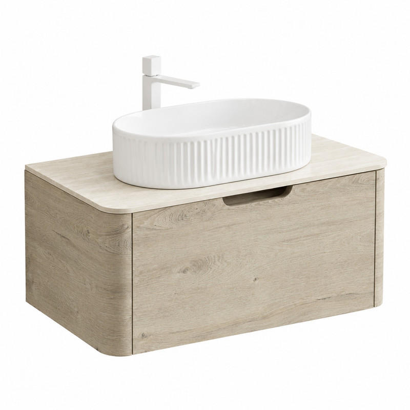 WASCHTISCH mit Unterschrank 80 cm Beige - Beige, Holzwerkstoff (46/50.2/80cm) - Beauniv