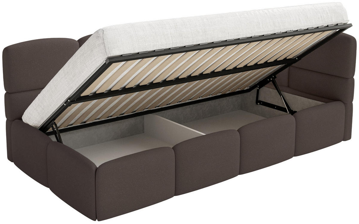 JUGENDBETT Cloudy Braun 120 cm, Chenille - Schwarz/Braun, Kunststoff/Textil (120/200cm) - Selsey