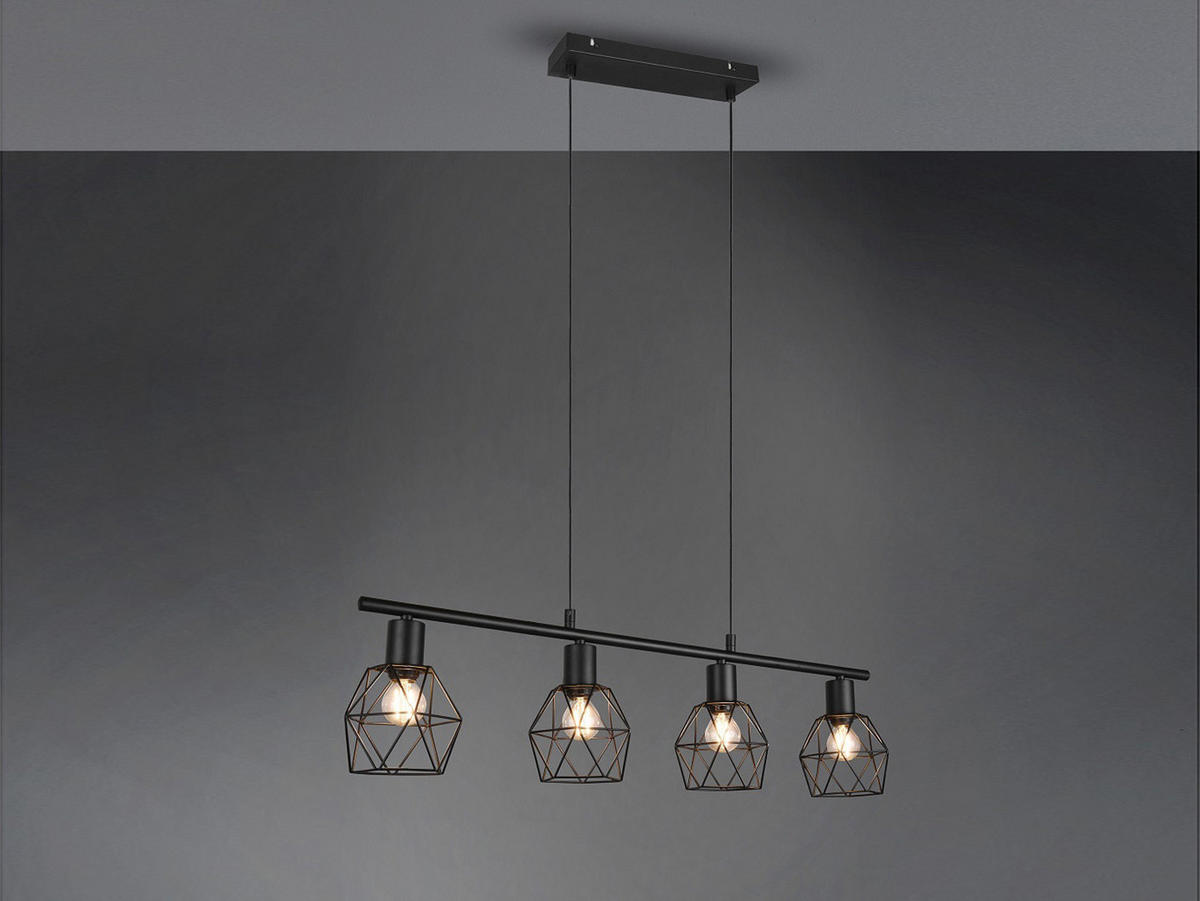 PENDELLEUCHTE Industrial, Schwarz 75cm hängend Küchentisch - Schwarz, Metall (12/75/150cm) - meineWunschleuchte