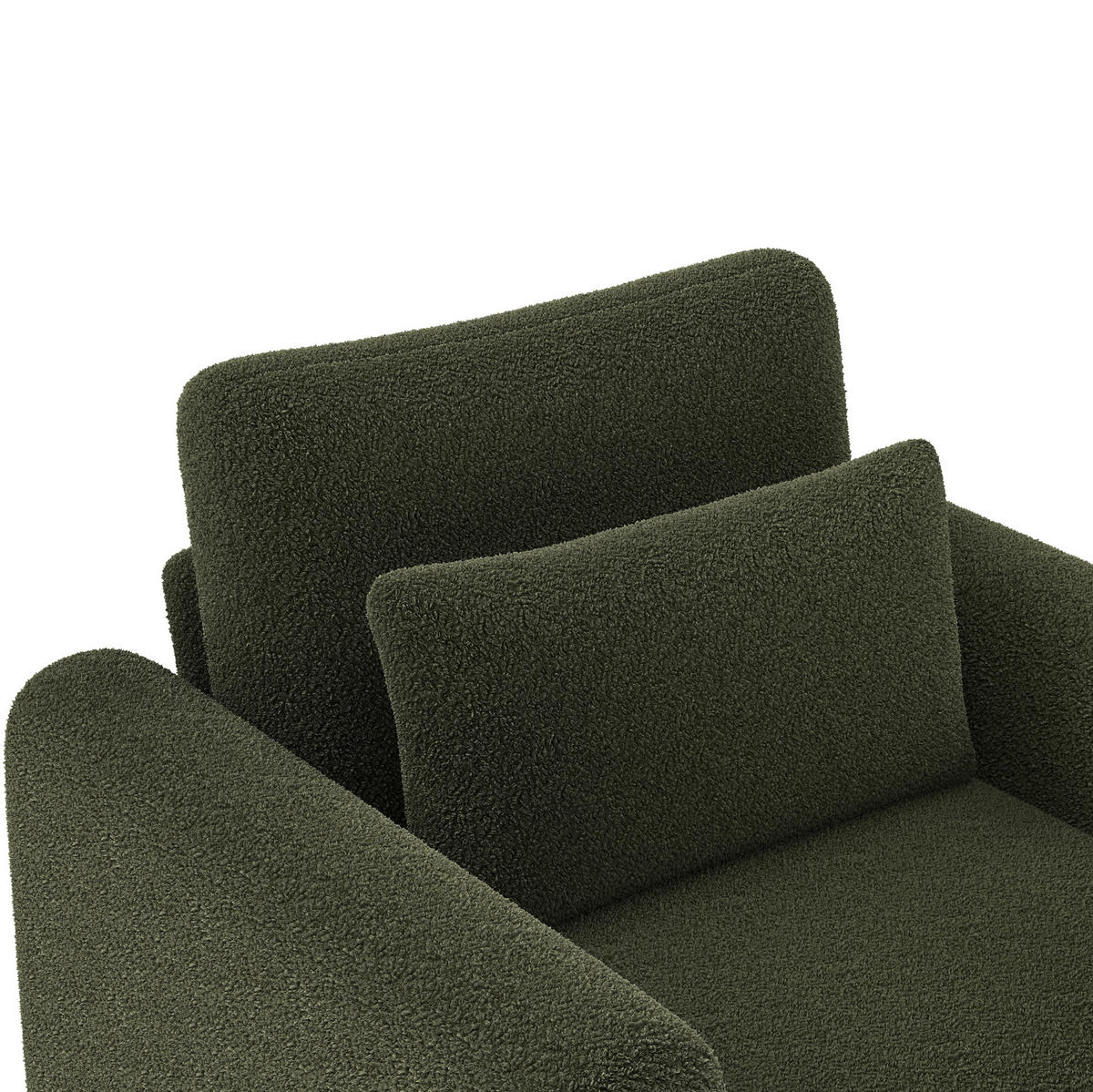 SESSEL 87/88.5/83 cm Grün aus Teddy mit abnehmbarem Sitzkissen - Grün, Textil (83/88.5/87cm) - OKMYHOME