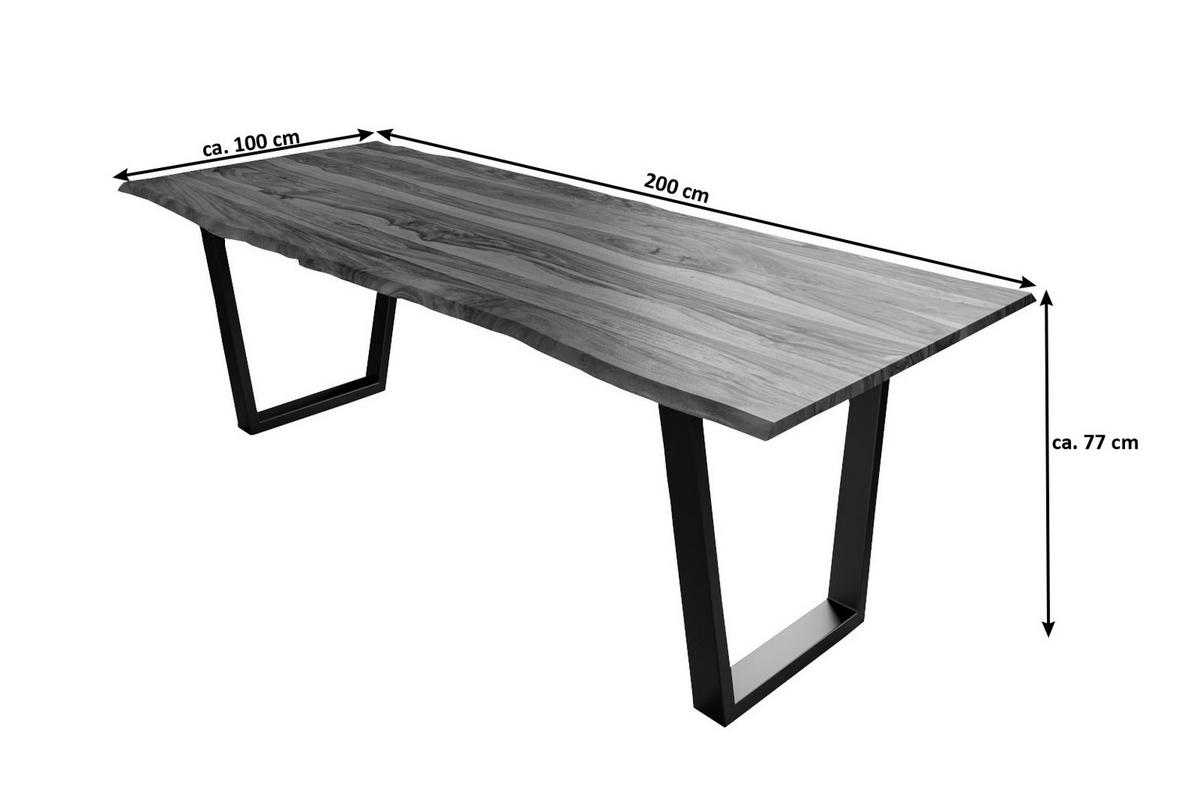 ESSTISCH HERO - Beige/Silberfarben, Holz/Metall (100/200/77cm) - SAM