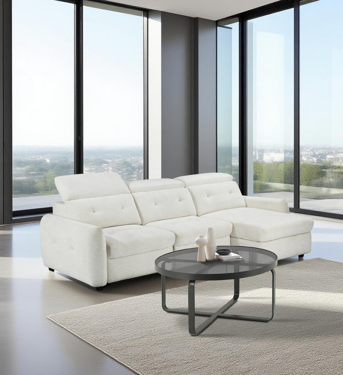 COUCHTISCH - Glas / Metall - Grau / Schwarz - Schwarz/Grau, Glas/Metall (80/80/40cm) - home24