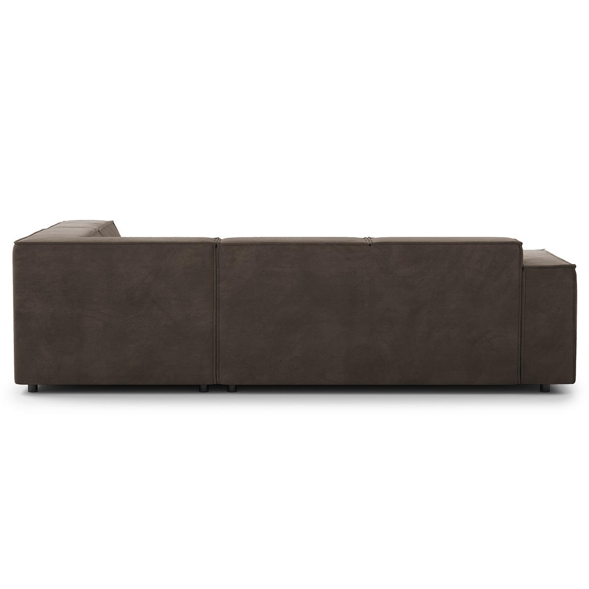 ECKSOFA mit Ottomane - Taupe/Schwarz, Kunststoff/Textil (260/234cm) - home24