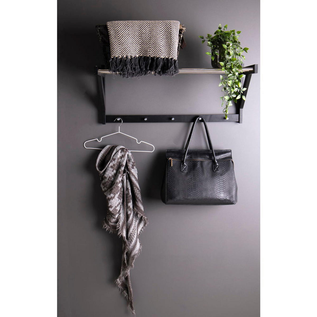 HUTREGAL Padova Pappel, Stahl Schwarz - Schwarz, Metall (78/34/32cm) - tinkaro