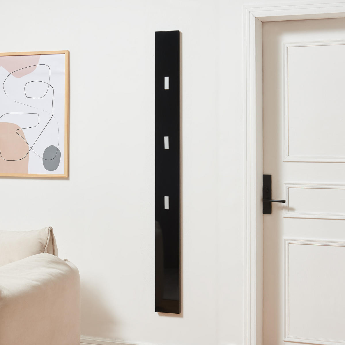 HAKENLEISTE Hansnes - Schwarz, Holzwerkstoff/Metall (15/165/3cm) - [en.casa]