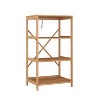BÜCHERREGAL Novaro Bambus 48.3 x 87.9 cm mit 4 offenen Fächern - Grün, Holzwerkstoff (48.3/87.9/35.5cm) - Vicco