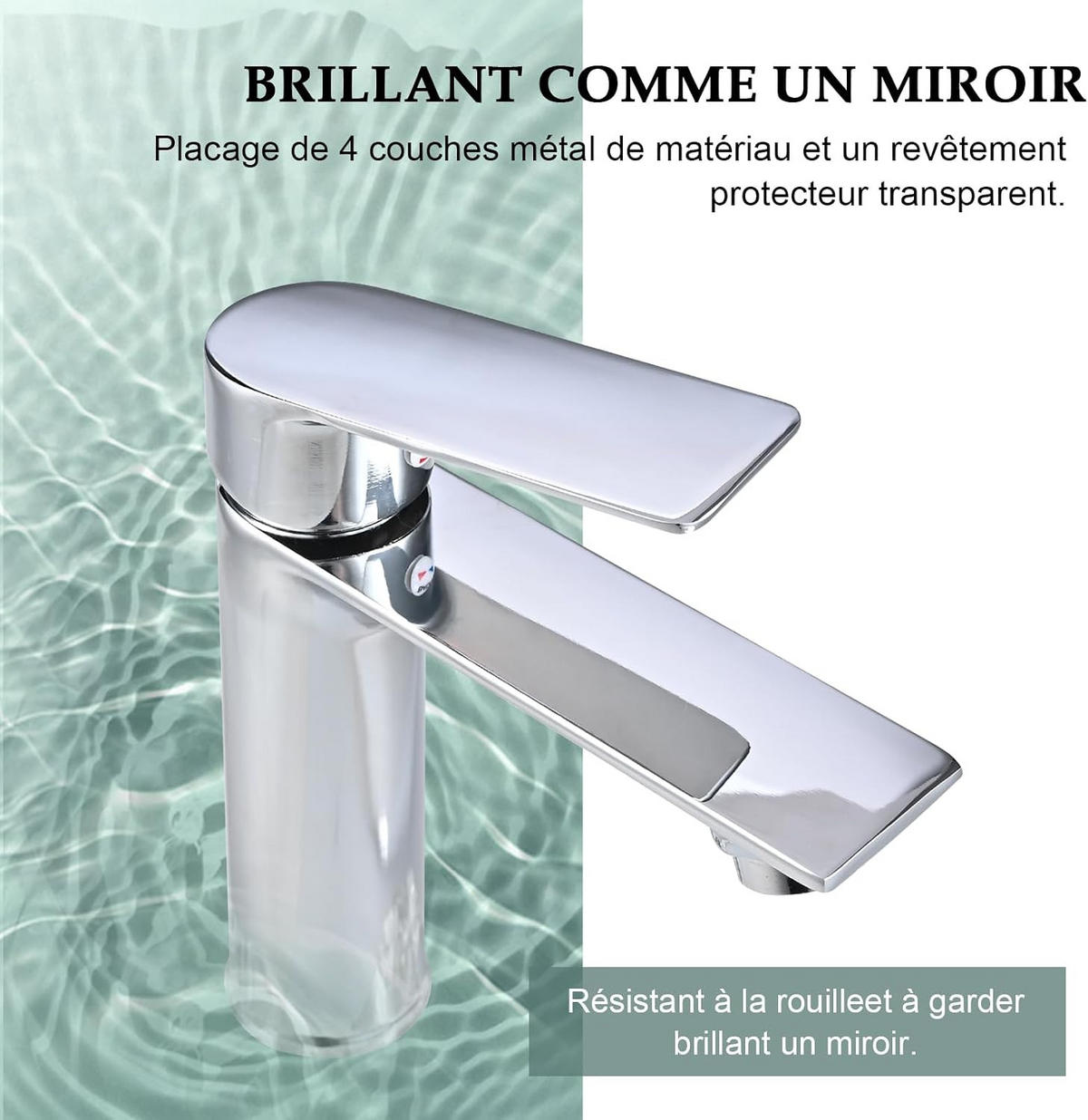 WASCHTISCHARMATUR , Mischbatterie mit einstellbarer Temperatur - Grau, Metall (11/16/17.5cm) - BELZ