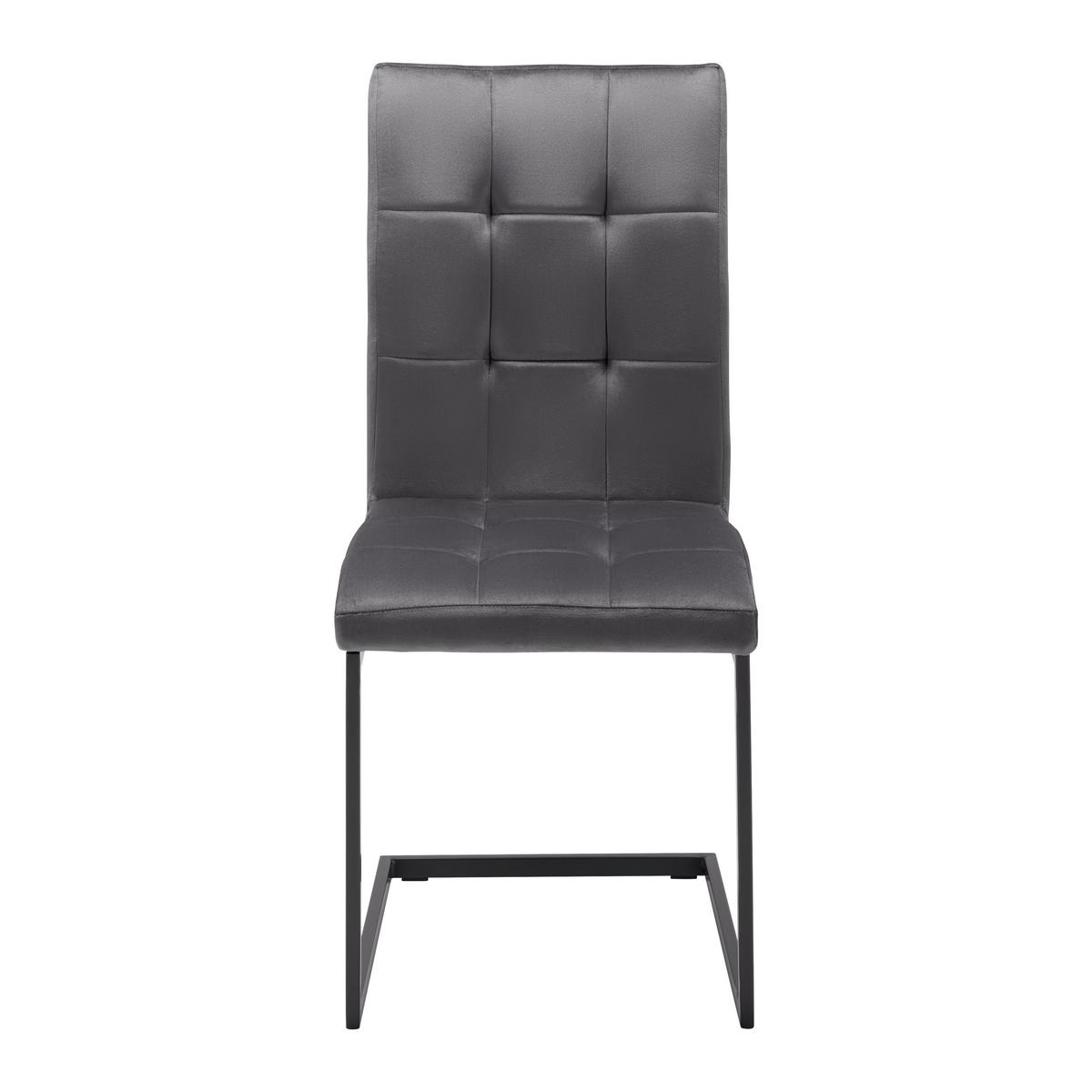 SCHWINGSTUHL-SET Mela Dunkelgrau Samt - Dunkelgrau, Metall (44/95/60cm) - Bessagi Home