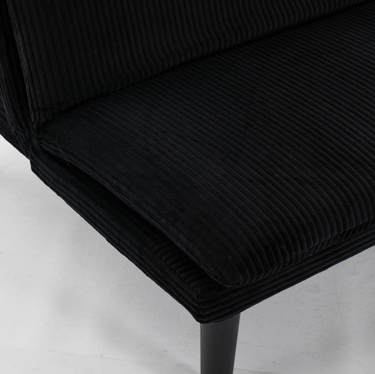 ROZKLÁDACÍ 2místná pohovka ze sametu 168x86x67 cm černá s polohovacím opěradlem a funkcí lůžka - černá, textil (84/67/167cm) - Modfu