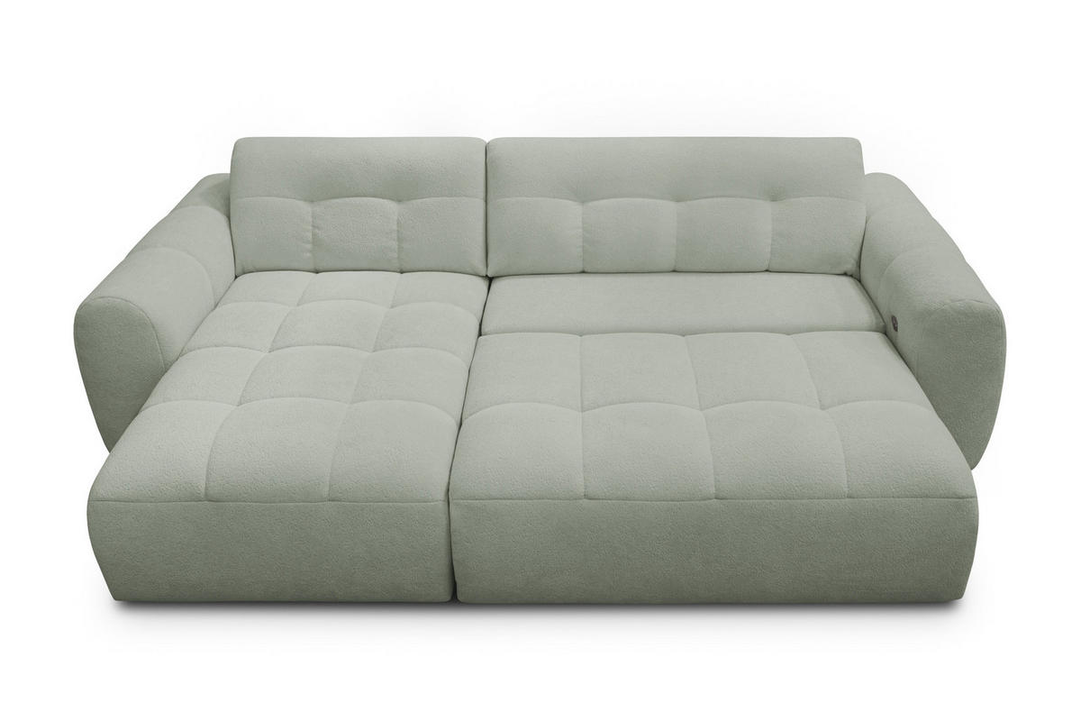 ECKSOFA LUMERO 4-Sitzer LINKS, hellgrün - Schwarz/Hellgrün, Holz/Textil (275/166cm) - Courtois Laville