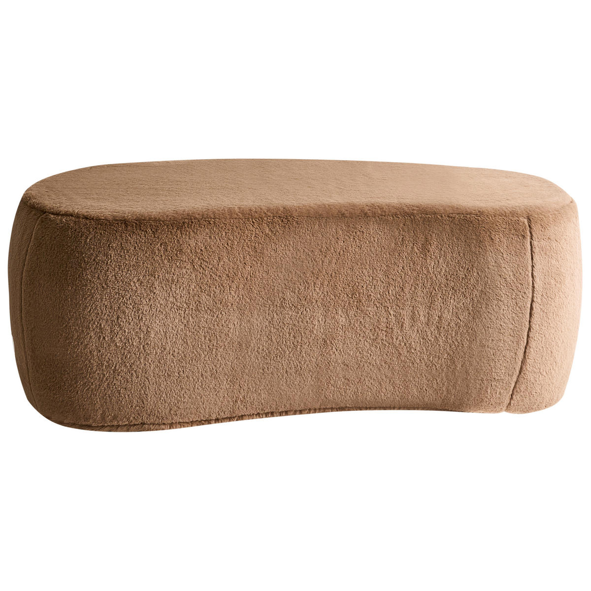 POUF Hellbraun Bayard - Hellbraun, Kunststoff (115/43/56cm) - Beliani