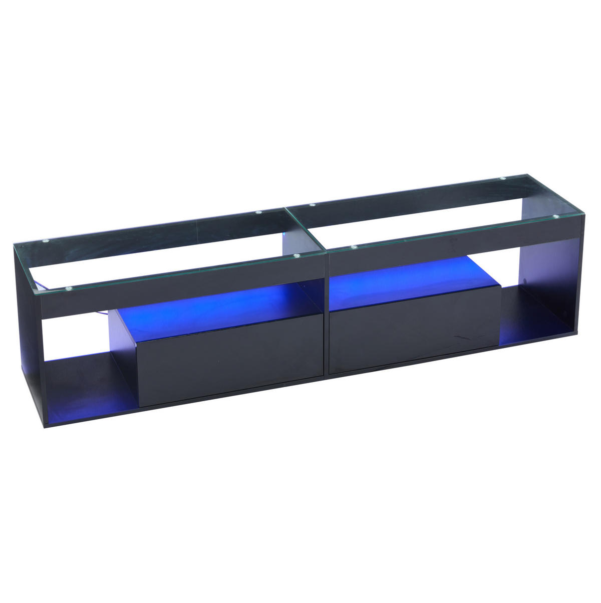 TV-SCHRANK 180/40/46 cm schwarz aus Spanplatte mit LED - Schwarz, Holzwerkstoff (180/46/40cm) - OKWISH