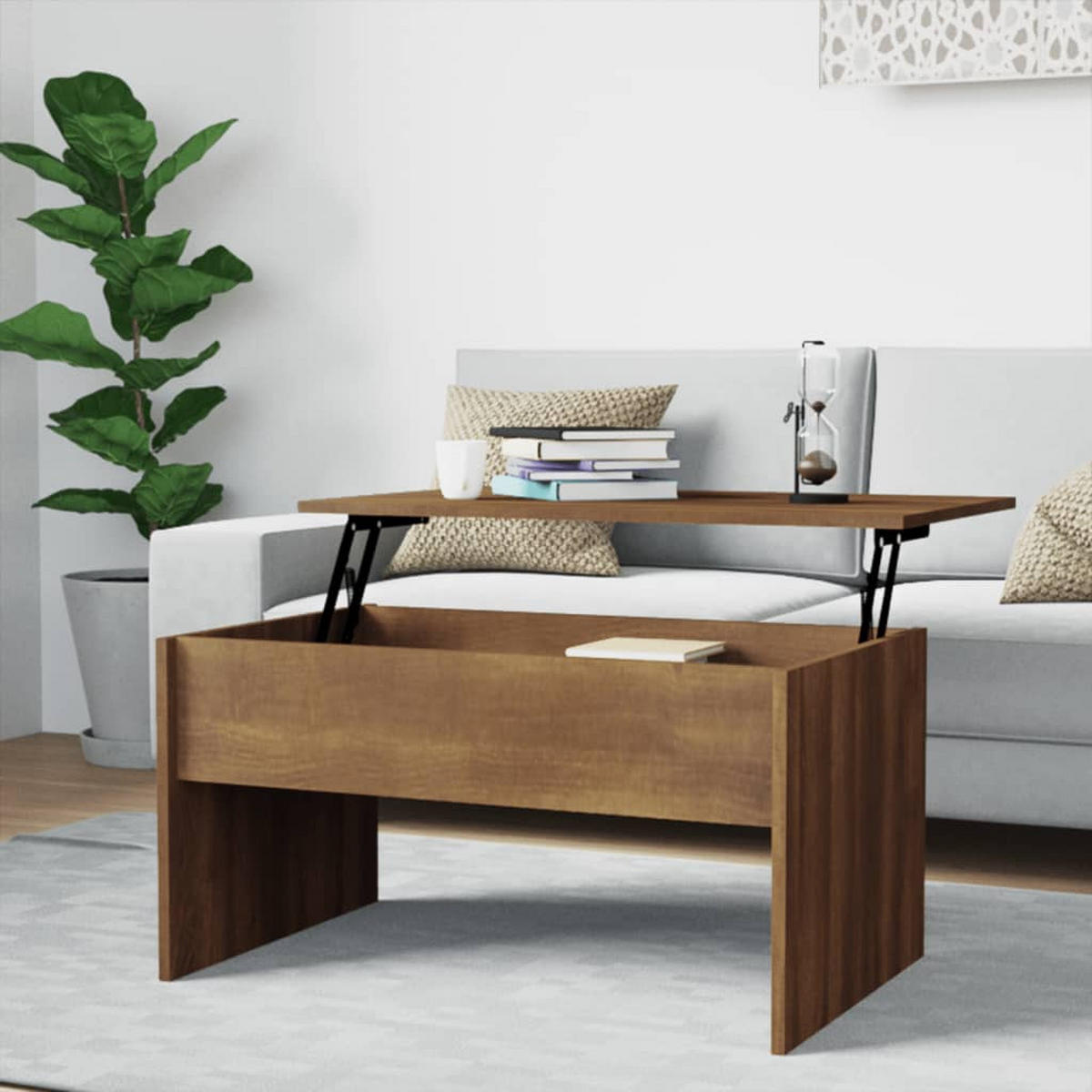 COUCHTISCH Braun Eichen-Optik 80x50,5x41,5 cm Holzwerkstoff - Braun, Holzwerkstoff (80/50.5/41.5cm) - furnicato